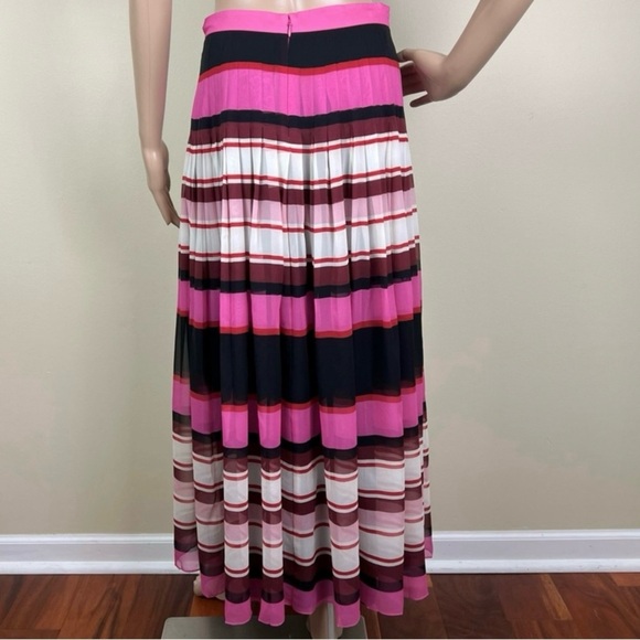 NEW VALENTINO GARAVANI STRIPED SILK MIDI SKIRT - Picture 8 of 13